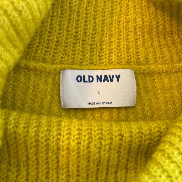 Old Navy Yellow Slouchy Turtleneck Sweater for Women Hi-lo Hem Size Large NWOT! - Picture 2 of 4